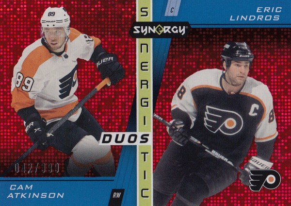 insert karta ATKINSON/LINDROS 21-22 Synergy Synergistic Duos Stars and Legends Red /399